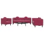 3-piece red velvet sofa set with cushions by vidaXL, Sofas - Ref: Foro24-3209251, Price: 763,06 €, Discount: %