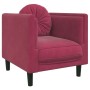 3-piece red velvet sofa set with cushions by vidaXL, Sofas - Ref: Foro24-3209251, Price: 763,06 €, Discount: %