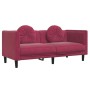 3-piece red velvet sofa set with cushions by vidaXL, Sofas - Ref: Foro24-3209251, Price: 763,06 €, Discount: %