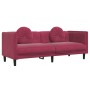 3-piece red velvet sofa set with cushions by vidaXL, Sofas - Ref: Foro24-3209251, Price: 763,06 €, Discount: %