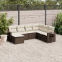 7-teilige Gartensofagarnitur mit braunen PE-Rattankissen von vidaXL, Gartensets - Ref: Foro24-3220502, Preis: 478,42 €, Rabat...