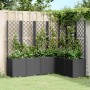 Planter with black PP trellis 160x120x140 cm by vidaXL, Pots and planters - Ref: Foro24-367878, Price: 266,33 €, Discount: %