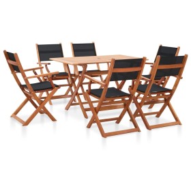 Garden dining set 7 pieces solid black eucalyptus wood by vidaXL, Garden sets - Ref: Foro24-278910, Price: 533,99 €, Discount: %