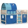 Cama alta para niños con túnel madera pino azul 90x190 cm de vidaXL, Camas y somieres - Ref: Foro24-3283854, Precio: 177,99 €...