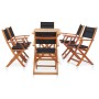 Set de comedor para jardín 7 pzas madera maciza eucalipto negro de vidaXL, Conjuntos de jardín - Ref: Foro24-278910, Precio: ...