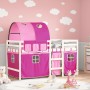 High bed for children with pink pine wood tunnel 90x200 cm by vidaXL, Beds and slatted bases - Ref: Foro24-3283849, Price: 19...