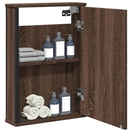 Bathroom cabinet with mirror, brown oak wood, 42x12x60 cm. by vidaXL, Dressing tables - Ref: Foro24-842435, Price: 48,41 €, D...