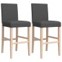 High stools 2 units solid rubber wood and fabric by vidaXL, Kitchen stools - Ref: Foro24-4006190, Price: 104,99 €, Discount: %