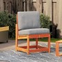 Silla de jardín madera maciza de pino marrón cera 50,5x55x77 cm de vidaXL, Sofás modulares de exterior - Ref: Foro24-844660, ...