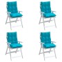 Cushions for chairs with low backrest 4 units turquoise Oxford fabric by vidaXL, Cushions for chairs and sofas - Ref: Foro24-...