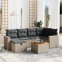 7-piece garden sofa set with gray PE rattan cushions by vidaXL, Garden sets - Ref: Foro24-3264840, Price: 442,99 €, Discount: %