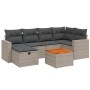 7-piece garden sofa set with gray PE rattan cushions by vidaXL, Garden sets - Ref: Foro24-3264840, Price: 454,79 €, Discount: %