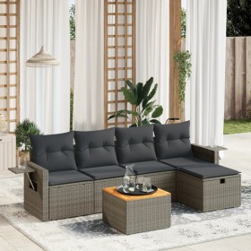 6-piece garden furniture set with gray synthetic rattan cushions by vidaXL, Garden sets - Ref: Foro24-3264945, Price: 381,04 ...