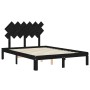 Double bed frame with black solid wood headboard by vidaXL, Beds and slatted bases - Ref: Foro24-3193705, Price: 148,75 €, Di...