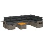 Set de muebles de jardín 9 pzas y cojines ratán sintético gris de vidaXL, Conjuntos de jardín - Ref: Foro24-3264987, Precio: ...