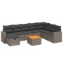 Set de muebles de jardín 9 pzas y cojines ratán sintético gris de vidaXL, Conjuntos de jardín - Ref: Foro24-3264875, Precio: ...