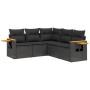 Set de muebles de jardín 5 pzas y cojines ratán sintético negro de vidaXL, Conjuntos de jardín - Ref: Foro24-3226797, Precio:...