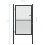 Puerta de malla de jardín de acero galvanizado gris 100x250 cm de vidaXL, Puertas de jardín - Ref: Foro24-145775, Precio: 201...