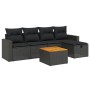 6-piece garden sofa set with black synthetic rattan cushions by vidaXL, Garden sets - Ref: Foro24-3264828, Price: 335,24 €, D...