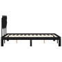 Double bed frame with black solid wood headboard by vidaXL, Beds and slatted bases - Ref: Foro24-3193705, Price: 148,75 €, Di...