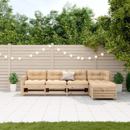 5-piece garden furniture set with solid pine wood cushions by vidaXL, Garden sets - Ref: Foro24-3250832, Price: 486,99 €, Dis...