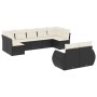 Set aus 8-teiligen Gartensofas und Kissen Kunstrattan schwarz von vidaXL, Gartensets - Ref: Foro24-3254153, Preis: 591,50 €, ...