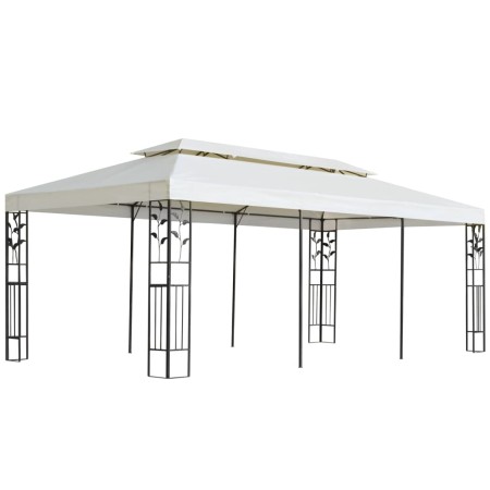 Cenador con doble techo acero blanco 6x3 m de vidaXL, Carpas y cenadores - Ref: Foro24-362376, Precio: 352,39 €, Descuento: %