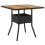 Garden table with black PE rattan wood surface 80x80x75 cm by vidaXL, Garden tables - Ref: Foro24-365519, Price: 91,69 €, Dis...