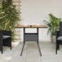 Gartentisch mit Holzauflage PE Rattan schwarz 80x80x75 cm von vidaXL, Gartentische - Ref: Foro24-365519, Preis: 91,69 €, Raba...