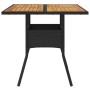 Garden table with black PE rattan wood surface 80x80x75 cm by vidaXL, Garden tables - Ref: Foro24-365519, Price: 91,69 €, Dis...