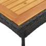 Mesa de jardín superficie de madera ratán PE negro 80x80x75 cm de vidaXL, Mesas de jardín - Ref: Foro24-365519, Precio: 91,79...