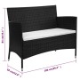 Garden bench with black synthetic rattan cushion by vidaXL, garden benches - Ref: Foro24-318498, Price: 144,22 €, Discount: %