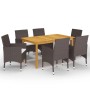 Juego de comedor para jardín 7 piezas con cojines marrón de vidaXL, Conjuntos de jardín - Ref: Foro24-3095864, Precio: 503,76...