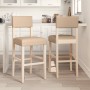 2 high stools made of solid rubber wood and synthetic leather by vidaXL, Kitchen stools - Ref: Foro24-4006199, Price: 131,30 ...