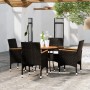 5-teiliges synthetisches Rattan Massivholz schwarzes Gartenbistro-Set von vidaXL, Gartensets - Ref: Foro24-3095909, Preis: 32...