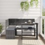 L-förmiges Gartensofa mit Tisch und Kissen PE Rattangrau von vidaXL, Outdoor-Sofas - Ref: Foro24-362348, Preis: 194,87 €, Rab...