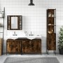 4-piece bathroom furniture set made of smoked oak plywood by vidaXL, Bathroom furniture - Ref: Foro24-3214752, Price: 268,02 ...