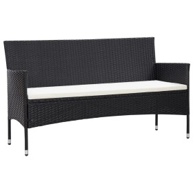 3-Sitzer-Gartensofa mit schwarzen Kissen aus synthetischem Rattan von vidaXL, Outdoor-Sofas - Ref: Foro24-318500, Preis: 151,...