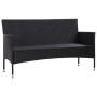 3-Sitzer-Gartensofa mit schwarzen Kissen aus synthetischem Rattan von vidaXL, Outdoor-Sofas - Ref: Foro24-318500, Preis: 150,...