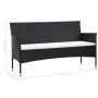 3-Sitzer-Gartensofa mit schwarzen Kissen aus synthetischem Rattan von vidaXL, Outdoor-Sofas - Ref: Foro24-318500, Preis: 150,...