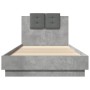 Cama con cabecero madera de ingeniería gris hormigón 90x200 cm de vidaXL, Camas y somieres - Ref: Foro24-3209943, Precio: 156...