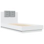 Bed frame with headboard and white LED lights 75x190 cm by vidaXL, Beds and slatted bases - Ref: Foro24-3210066, Price: 162,9...