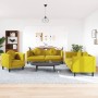 3-piece velvet yellow sofa set with cushions by vidaXL, Sofas - Ref: Foro24-3209253, Price: 725,53 €, Discount: %