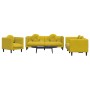 3-piece velvet yellow sofa set with cushions by vidaXL, Sofas - Ref: Foro24-3209253, Price: 725,53 €, Discount: %