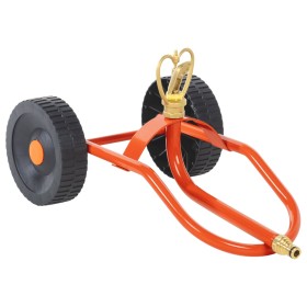 Sprinkler sled with wheels and rotating red steel head by vidaXL, Spray accessories - Ref: Foro24-4005276, Price: 57,49 €, Di...