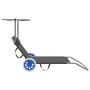 Folding lounger with awning and gray steel wheels by vidaXL, Loungers - Ref: Foro24-44325, Price: 56,92 €, Discount: %