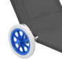 Folding lounger with awning and gray steel wheels by vidaXL, Loungers - Ref: Foro24-44325, Price: 56,92 €, Discount: %