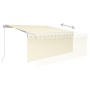 Manual retractable awning with blind and cream LED light 3x2.5 m by vidaXL, Awnings - Ref: Foro24-3069262, Price: 299,22 €, D...