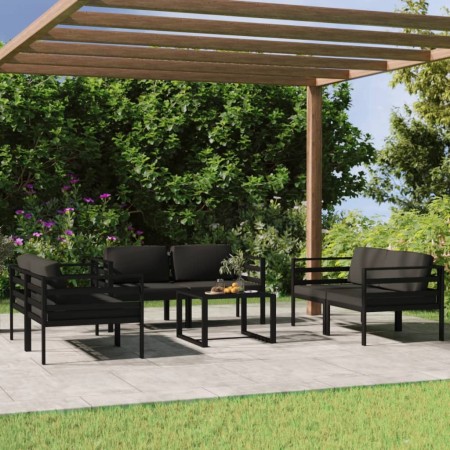 Garden furniture set 7 pieces and anthracite gray aluminum cushions by vidaXL, Garden sets - Ref: Foro24-3107801, Price: 875,...