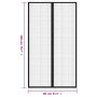 Mosquiteras para puerta bloque magnético 2 uds negro 200x80 cm de vidaXL, Mosquiteras para ventanas - Ref: Foro24-314685, Pre...